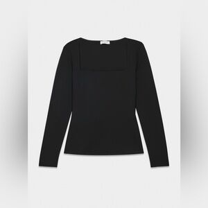 Aritzia babaton black calla square neck long sleeve sz m medium worn once